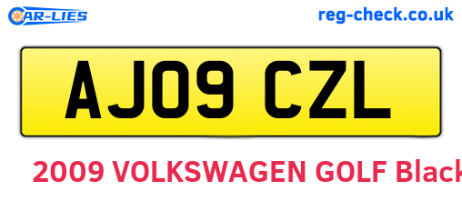 AJ09CZL are the vehicle registration plates.