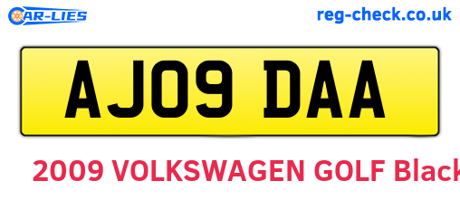 AJ09DAA are the vehicle registration plates.