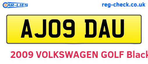 AJ09DAU are the vehicle registration plates.