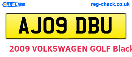 AJ09DBU are the vehicle registration plates.
