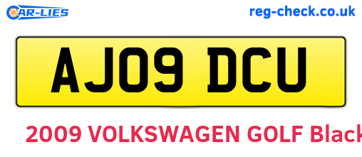 AJ09DCU are the vehicle registration plates.