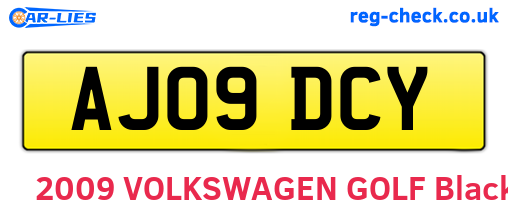 AJ09DCY are the vehicle registration plates.