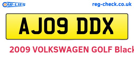 AJ09DDX are the vehicle registration plates.
