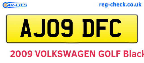 AJ09DFC are the vehicle registration plates.