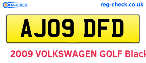 AJ09DFD are the vehicle registration plates.