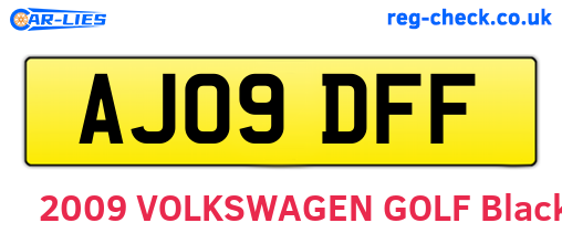 AJ09DFF are the vehicle registration plates.