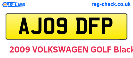 AJ09DFP are the vehicle registration plates.
