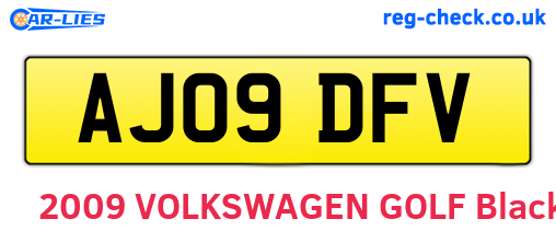 AJ09DFV are the vehicle registration plates.