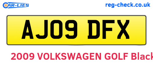 AJ09DFX are the vehicle registration plates.