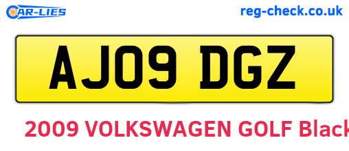 AJ09DGZ are the vehicle registration plates.