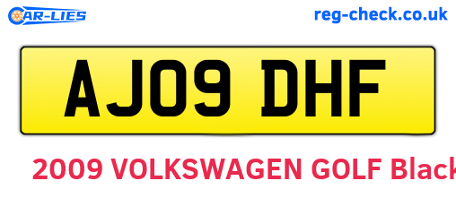 AJ09DHF are the vehicle registration plates.