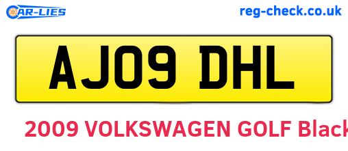 AJ09DHL are the vehicle registration plates.