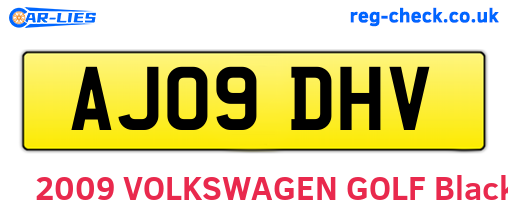 AJ09DHV are the vehicle registration plates.