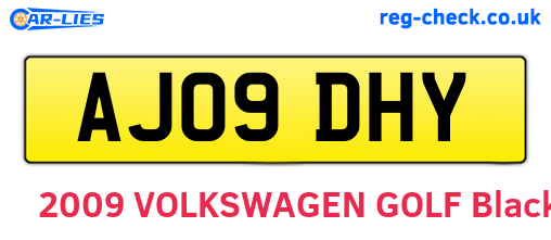 AJ09DHY are the vehicle registration plates.