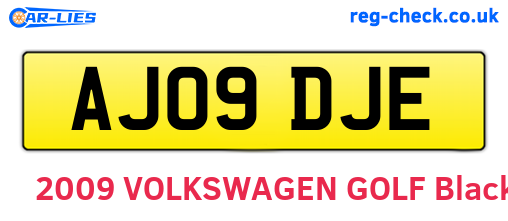 AJ09DJE are the vehicle registration plates.