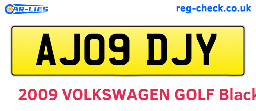 AJ09DJY are the vehicle registration plates.