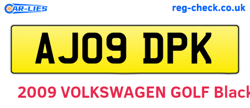 AJ09DPK are the vehicle registration plates.