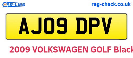 AJ09DPV are the vehicle registration plates.