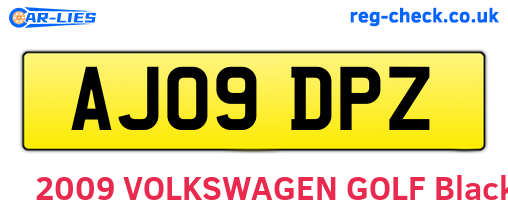 AJ09DPZ are the vehicle registration plates.