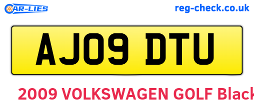 AJ09DTU are the vehicle registration plates.