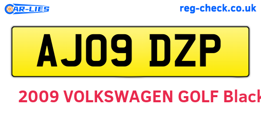 AJ09DZP are the vehicle registration plates.