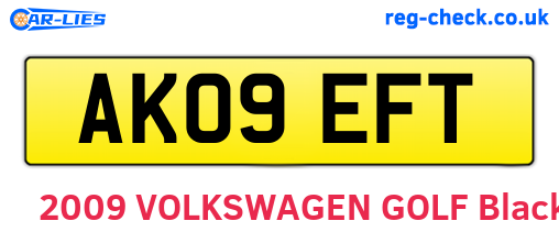 AK09EFT are the vehicle registration plates.