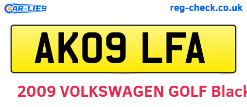 AK09LFA are the vehicle registration plates.