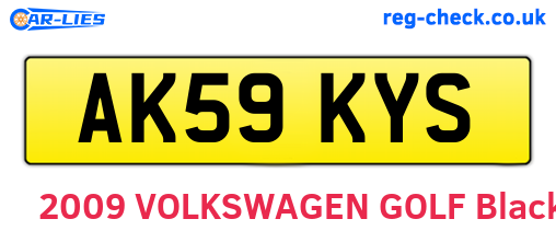 AK59KYS are the vehicle registration plates.