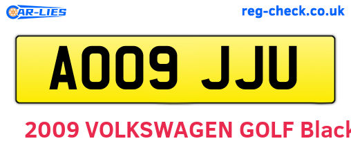 AO09JJU are the vehicle registration plates.