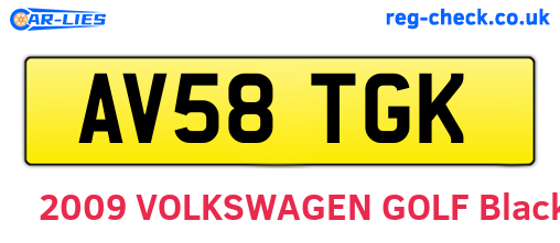 AV58TGK are the vehicle registration plates.