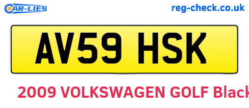 AV59HSK are the vehicle registration plates.