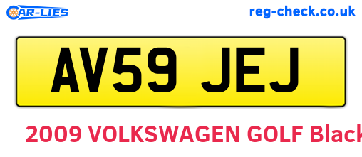 AV59JEJ are the vehicle registration plates.