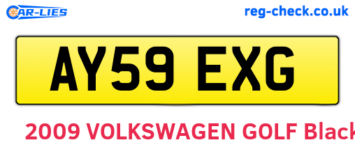 AY59EXG are the vehicle registration plates.