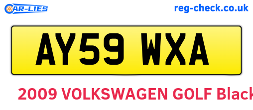 AY59WXA are the vehicle registration plates.