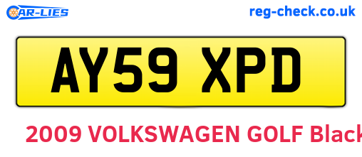 AY59XPD are the vehicle registration plates.