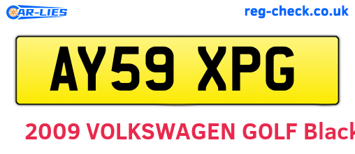 AY59XPG are the vehicle registration plates.