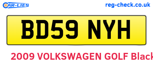 BD59NYH are the vehicle registration plates.