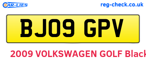 BJ09GPV are the vehicle registration plates.