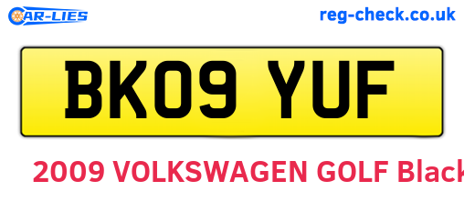 BK09YUF are the vehicle registration plates.