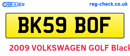 BK59BOF are the vehicle registration plates.