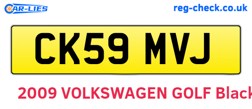 CK59MVJ are the vehicle registration plates.