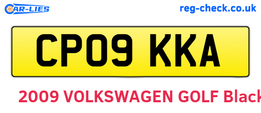 CP09KKA are the vehicle registration plates.