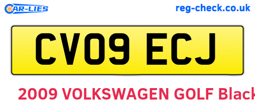 CV09ECJ are the vehicle registration plates.