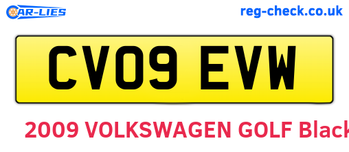 CV09EVW are the vehicle registration plates.
