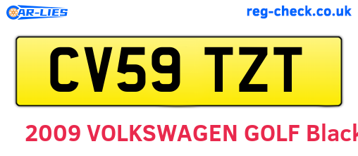 CV59TZT are the vehicle registration plates.