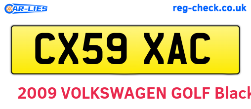 CX59XAC are the vehicle registration plates.