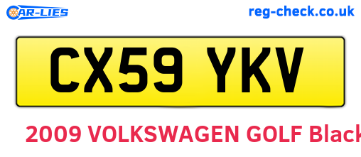 CX59YKV are the vehicle registration plates.