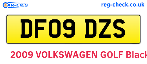 DF09DZS are the vehicle registration plates.