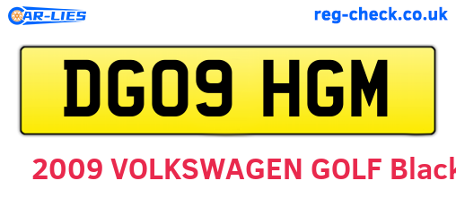 DG09HGM are the vehicle registration plates.