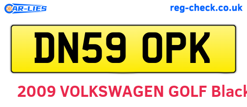 DN59OPK are the vehicle registration plates.